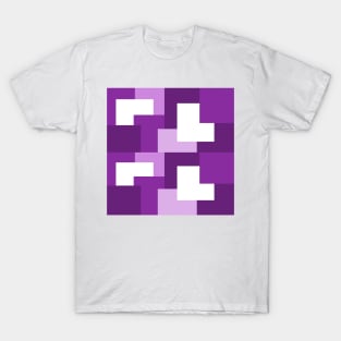 Purple abstract squares tiles pattern T-Shirt